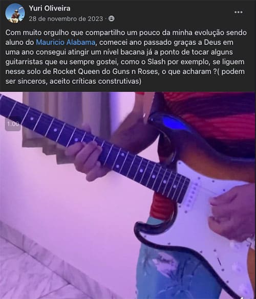 Relato real de aluno do curso, print 11
